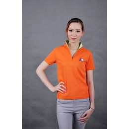 P440 Professional-made women's polo shirt MODEL Real-life model Half-breasted zipper Designed personality short-sleeved shirt Ordering group shirt supplier HK P440 Professional-made women's polo shirt MODEL Real-life model Half-breasted zipper Designed personality short-sleeved shirt Ordering group shirt supplier HK